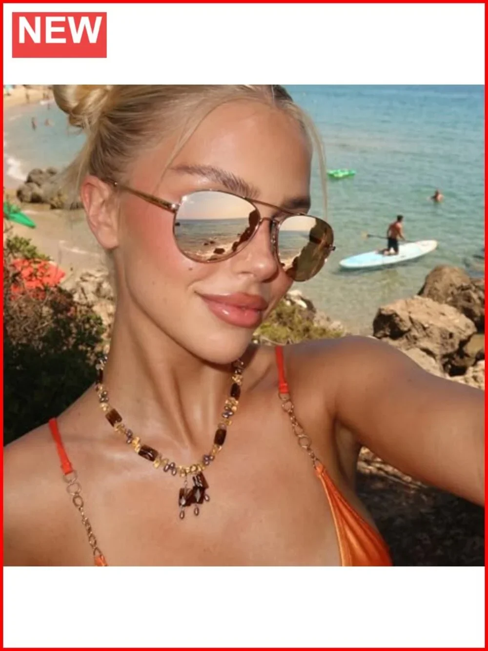 Oversized Aviator Polarized Sunglasses with UV Protection